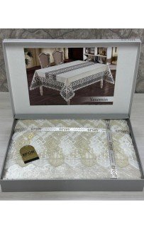 Скатерть EFOR YASEMIN 160*220 прямоугольная крем KREM