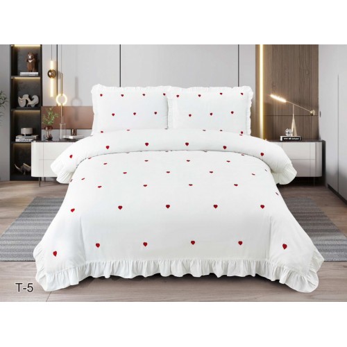 КПБ EFOR COTTONI с вышивкой "сердце" (Т-5), евро