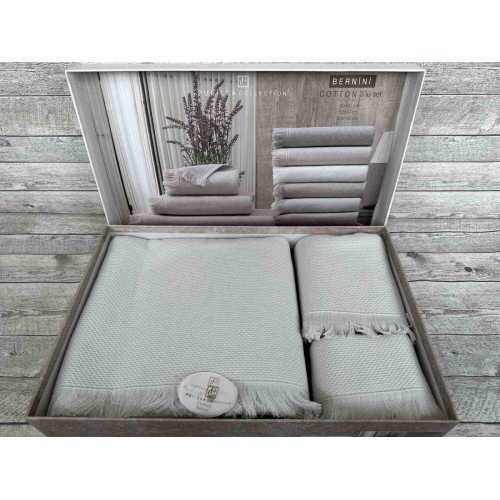 Набор полотенец Pupilla BERNINI хлопок (3 шт) (40*60,50*90,70*140) минтоловый