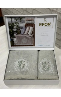 Набор полотенец EFOR из 2-х предметов (50*90 и 70*140) CICEK ARISI зеленый YESIL