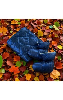 Дорожный плед-пончо пуховый темно-синий 130x170, GERMAN GRASS