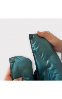 Дорожный плед-пончо пуховый Travel Cape Plaid Grass Aqua 130х170