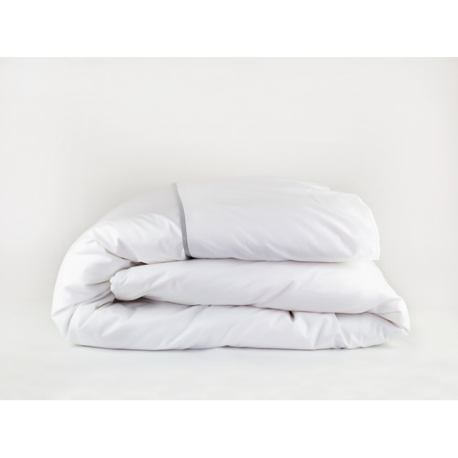 Пододеяльник "НОБИЛИС" белый с жемчужной узкой отделкой 200x220, GERMAN GRASS