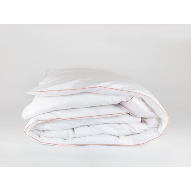 Пододеяльник "НОБИЛИС" белый с розовым кантом 150x200, GERMAN GRASS