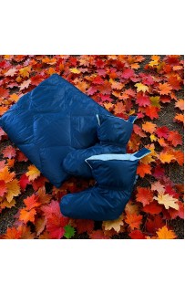 Дорожный плед-пончо пуховый индиго 130x170, GERMAN GRASS