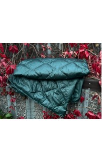Дорожный плед-пончо пуховый Travel Cape Plaid Grass DARK GREEN 130х170