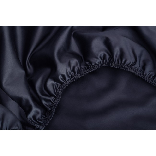 Простыня на резинке хлопок "АЛЛЮР" черный оникс 160x200x40, GERMAN GRASS