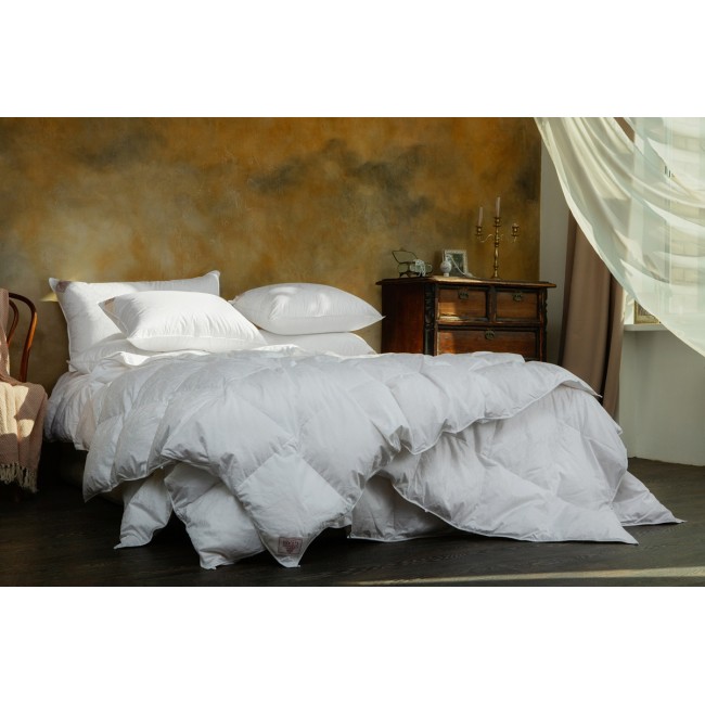 Подушка пуховая "ПРИССЕЛЬ" в жаккардовом хлопковом сатине, средняя 50x90, GERMAN GRASS