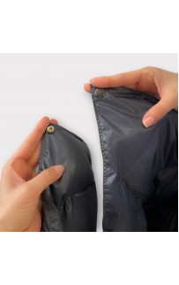 Дорожный плед-пончо пуховый Travel Cape Plaid Grass  Graphite  130х170