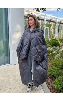 Дорожный плед-пончо пуховый Travel Cape Plaid Grass  INDIGO 130х170