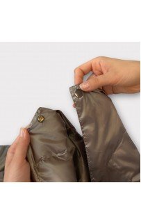 Дорожный плед-пончо пуховый Travel Cape Plaid Grass  Milk Chocolate 130х170