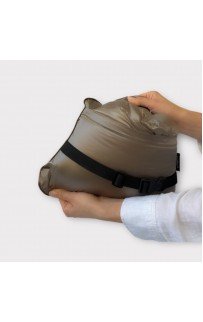 Дорожный плед-пончо пуховый Travel Cape Plaid Grass  Milk Chocolate 130х170