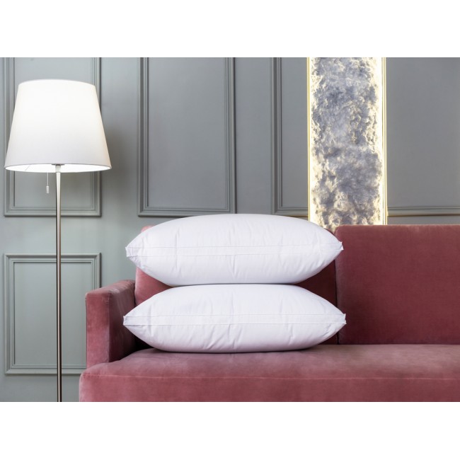 FD-1210 Подушка пуховая "ВЕЙТ" высокая в хлопковом сатине, средняя 50x70, GERMAN GRASS