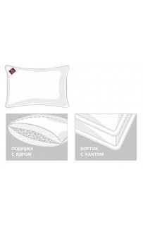 Подушка пуховая "КИНРОС" трехкамерная в тонком хлопковом сатине, упругая 70x70, GERMAN GRASS