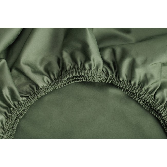 Простыня на резинке хлопок "АЛЛЮР" хвойный зеленый 160x200x40