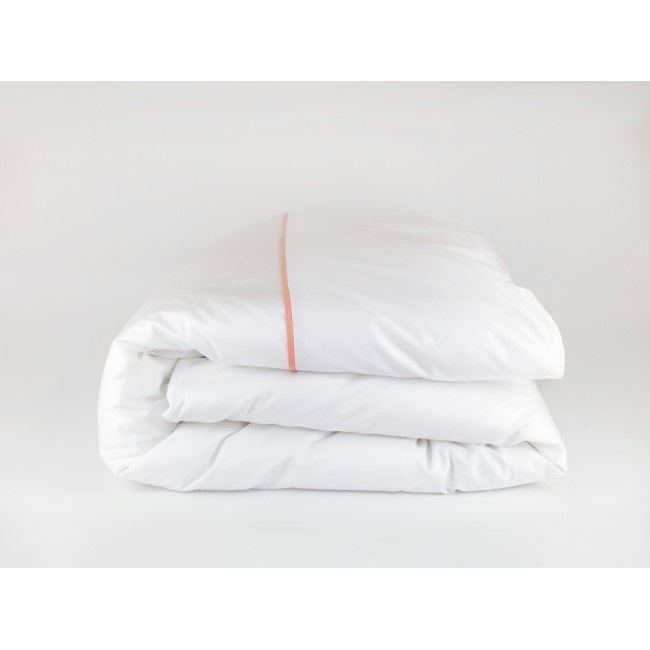 Пододеяльник "НОБИЛИС" белый с розовой узкой отделкой 150x200, GERMAN GRASS
