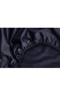 Постельное белье хлопок "АЛЛЮР" черный оникс Евро простыня на резинке, GERMAN GRASS