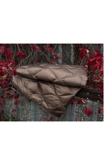 Дорожный плед-пончо пуховый Travel Cape Plaid Grass BEIGE 130х170