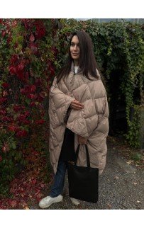 Дорожный плед-пончо пуховый Travel Cape Plaid Grass LATTE 130х170 Дорожный плед-пончо пуховый Travel Cape Plaid Grass LATTE 130х170