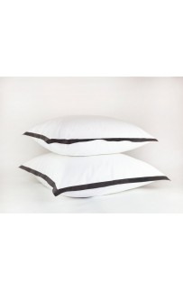 Наволочки "НОБИЛИС" белый с серой отделкой 50x70 (2шт), GERMAN GRASS