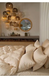 Простыня на резинке тенсель "БРИЛЛИАНТ" бежевый 180x200x40, GERMAN GRASS