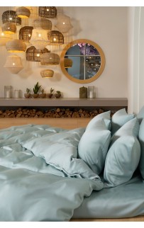 Простыня на резинке тенсель "БРИЛЛИАНТ" бирюзовый 180x200x40, GERMAN GRASS