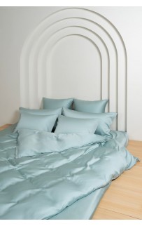 Простыня на резинке тенсель "БРИЛЛИАНТ" бирюзовый 180x200x40, GERMAN GRASS