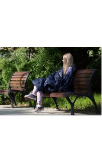 Дорожный плед-одеяло пуховый глубокий синий 140x200, GERMAN GRASS