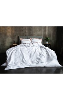 Пододеяльник "НОБИЛИС" белый с розовой отделкой 200x220, GERMAN GRASS