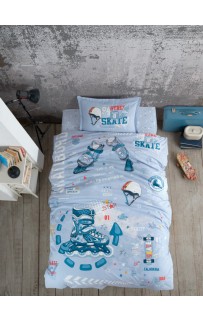 Постельное белье "Карвен" YOUNG STYLE ранфорс 1,5 спальн.Skyland Blue v-1