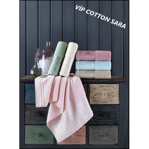 Полотенце Карвен Vip Cotton "SARA" 80*150 6шт.махра H 3284
