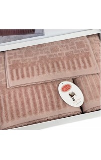 Набор полотенец Карвен Luх Cotton "PIANO" махра 30*50/50*90/70*140 HS 1709 v3 pudra/пудровый (Акция)