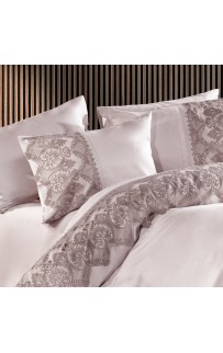 Постельное белье Zebra casa сатин с кружевом евро N169 CAMELIA lila