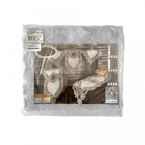 Дорожка Карвен 45*95 велюр с кружевом М841/1724 B01 белый