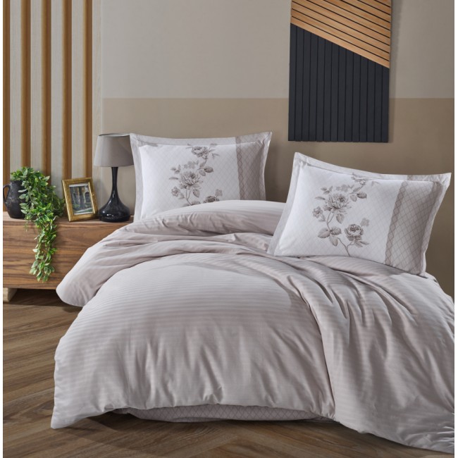 Постельное белье "Карвен" DELUXE ранфорс евро Suave Grey v-6 (Акция)