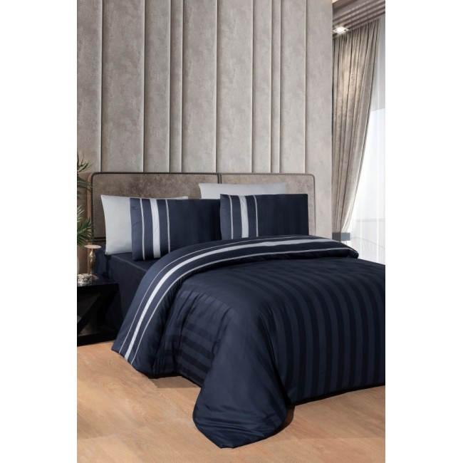 Постельное белье "Карвен" сатин евро Artwel Navy Blue