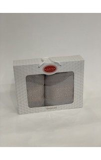 Набор полотенец Карвен "FLOSLU" махра 50*90/70*140 HS 1699 v2 бежевый (Акция)
