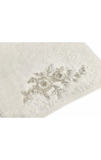 Набор полотенец Карвен "FLOWERS"гипюр с кружевом,бамбук 50*90/70*140 HS1716 v2 krem/кремовый