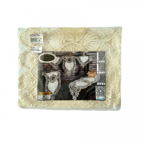 Дорожка Карвен 150*55 велюр с кружевом М842/1503 K15 крем