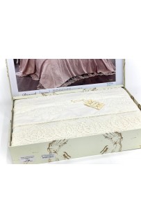 Комплект EVELINA (Покрывало+постельное белье) евро 7 предметов "DAMASK" Y 818 крем