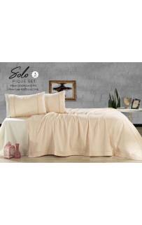 Комплект EVLEN "SOLO" пике (покрывало+наволочки) евро 3 пр (220*240 / 50*70) Y 914 maldiv/персиковый (Акция)