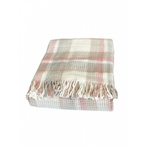 Плед AKSU "INKA" хлопок, бахрома 1.5 спальн. Р883 (V-1)-1 pudra-gri/пудрово-серый