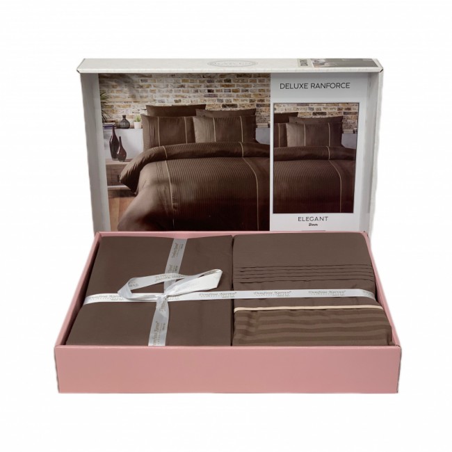 Постельное белье "Карвен" DELUXE DARK ранфорс 1,5 спальн (Elegant Brown) (Акция)