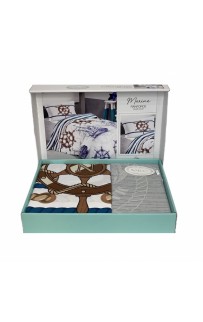 Постельное белье "Карвен" YOUNG STYLE ранфорс 1,5 спальн. Marina Blue v-1