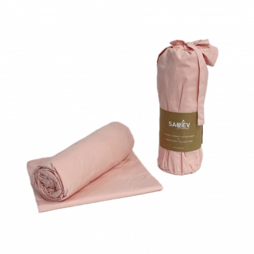 Простынь SAREV на резинке + наволочки Ранфорс 200*200+35см/50*70(2) P953 PEMBE/V70.