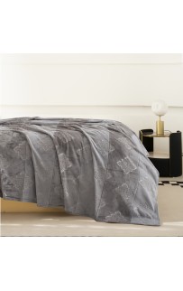 Плед Karven фланель евро PL 008 SOLID EMBOSS v4/Grey