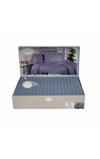Постельное белье "Карвен" Stripe Satin семейное N 164-SS 014 indigo/индиго
