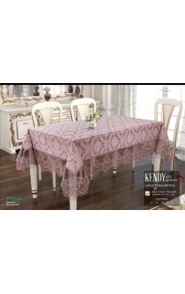 Скатерть Карвен "KENDY" 160*220 с гипюром М 784 gulkurusu/сухая роза