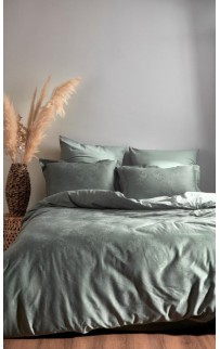 Постельное белье Karven жаккард евро Hoten Natural Green
