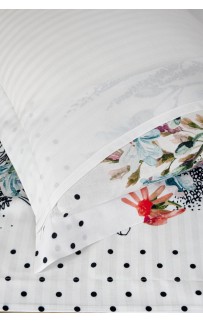 Постельное белье Карвен Stripe Satin с цветным принтом 1.5 спальное N249 -SB004(4пр.) (Акция)